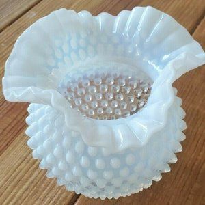 Fenton Moonstone Hobnail Vase